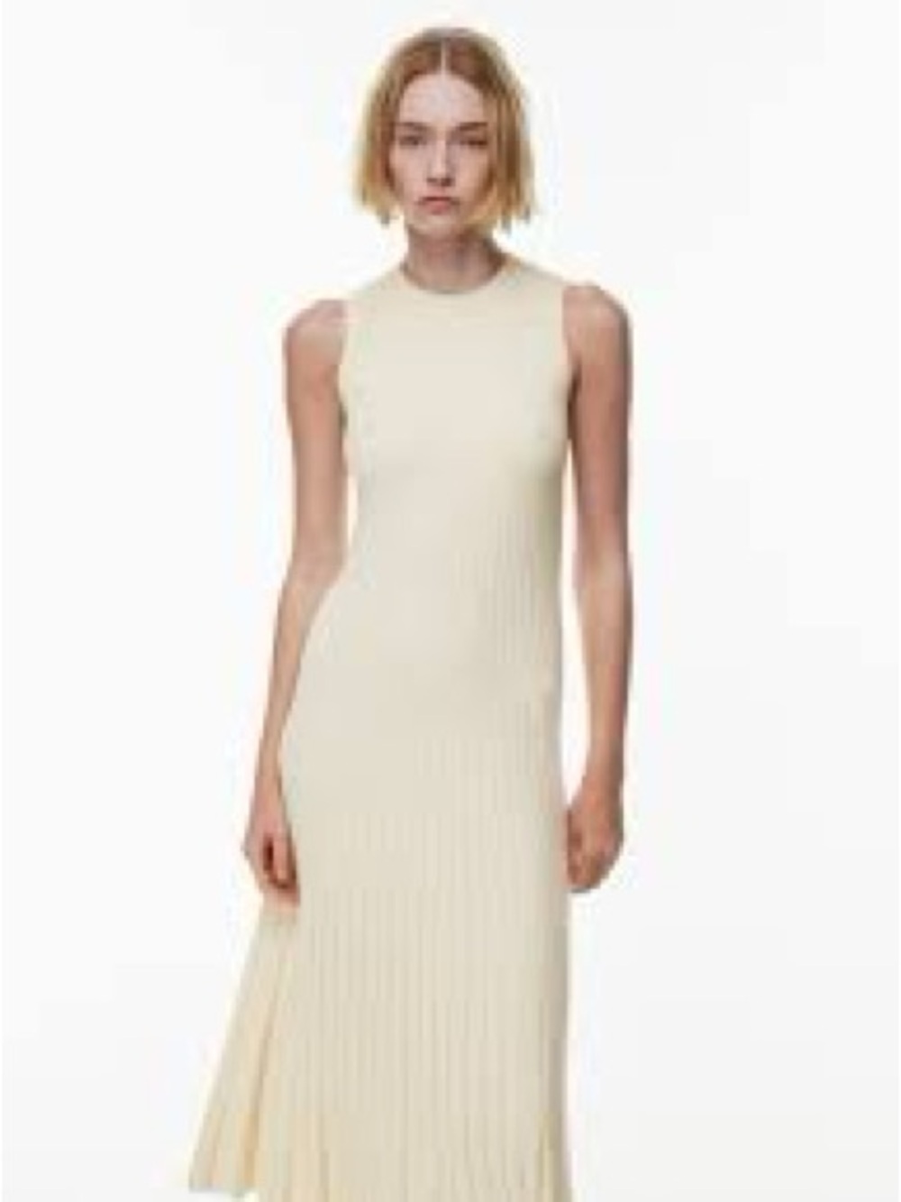 Babaton Expression Sleeveless Rib Knit Maxi Dress Viscose Size L